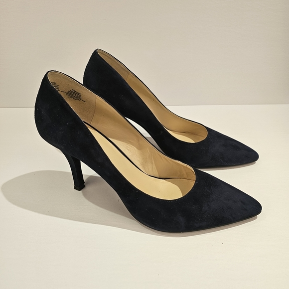 Nine West navy suede heel pumps shoes in size 10M US - Picture 2 of 8